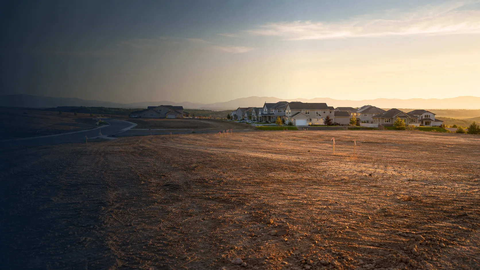 Developable land near a growing residential community